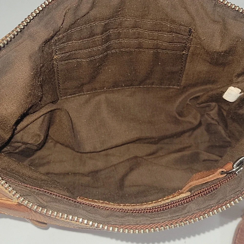 Vilenca Holland for Anthropologie Woven Leather Crossbody Bag in Tan